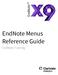 EndNote Menus Reference Guide. EndNote Training