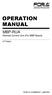 OPERATION MANUAL. MBP-RUA Remote Control Unit (For MBP Board) 2 nd Edition