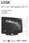 19 / 22 LED Backlit LCD TV. Instruction Manual L19LDIB10 L22LDIB10