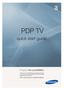 PDP TV. quick start guide. imagine the possibilities