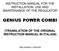 INSTRUCTION MANUAL FOR THE INSTALLATION, USE AND MAINTENANCE OF THE REGULATOR GENIUS POWER COMBI