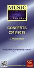 CONCERTS nd season World-class chamber music concerts in the Eastgate Theatre, Peebles