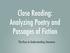 Close Reading: Analyzing Poetry and Passages of Fiction. The Keys to Understanding Literature