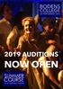 2019 AUDITIONS NOW OPEN