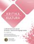 KRITIKA KULTURA. a refereed electronic journal of literary / cultural and language studies. No. 32, February ISSN: x