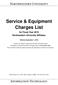 Service & Equipment Charges List