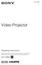 Video Projector. Operating Instructions VPL-HW (1)