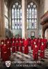 CHORISTERSHIPS AT NEW COLLEGE