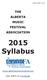 THE ALBERTA MUSIC FESTIVAL ASSOCIATION 2015 Syllabus   Like AMFA on Facebook