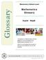 Glossary. Mathematics Glossary. Elementary School Level. English / Nepali