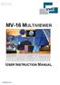 MV-16 MULTIVIEWER USER INSTRUCTION MANUAL