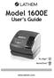 Model 1600E. User s Guide