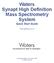 Waters Synapt High Definition Mass Spectrometry System Quick Start Guide