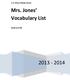 Mrs. Jones Vocabulary List
