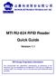 MTI RU-824 RFID Reader Quick Guide