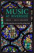 MUSIC AT RIVERSIDE 2018 ~ 2019 SEASON. The Riverside Church in the City of New York