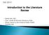 Introduction to the Literature Review