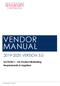 VENDOR MANUAL VERSION 3.0. SECTION 5 On Product Marketing Requirements & Suppliers