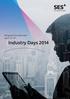 Programme overview April 3rd - 4th Industry Days 2014